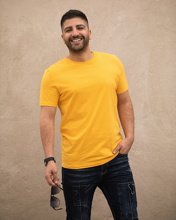 Men Plain Cotton Blend Round Neck T-Shirt