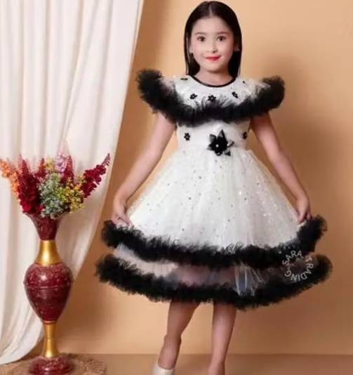 Girls Checked Polyester Ethnic Frock
