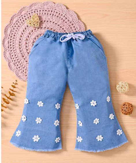Girls Plain Rayon Denim Jeans