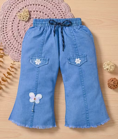 Girls Printed Lycra Denim Jeans