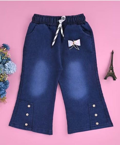 Girls Plain Cotton Blend Denim Jeans