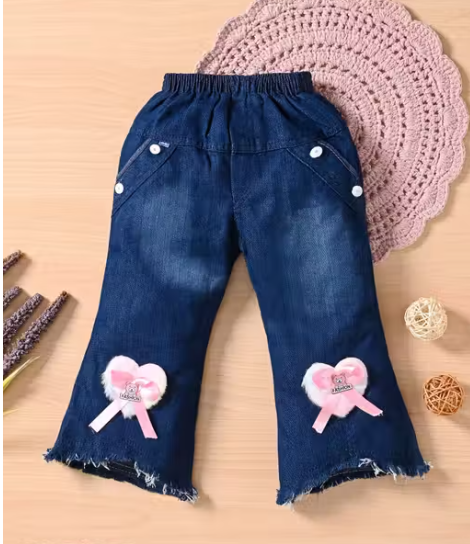 Girls Plain Chiffon Denim Jeans