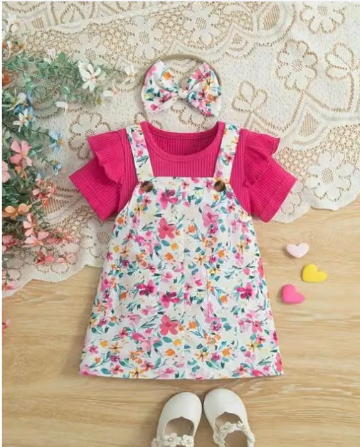 Girls Plain Chiffon Party Frock