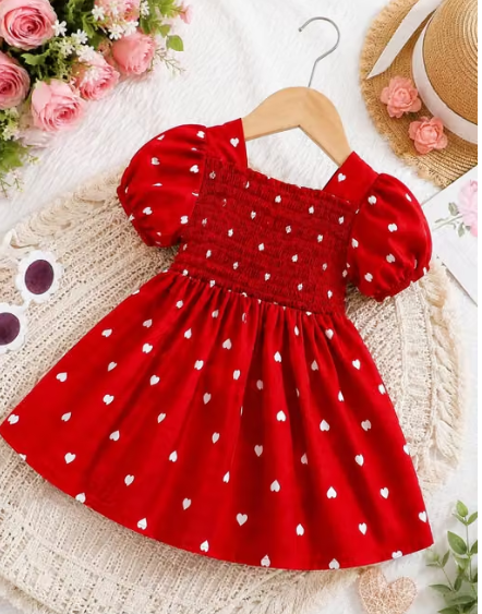 Girls Checked Cotton Blend Party Frock