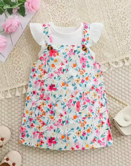 Girls Plain Poly-Cotton Party Frock