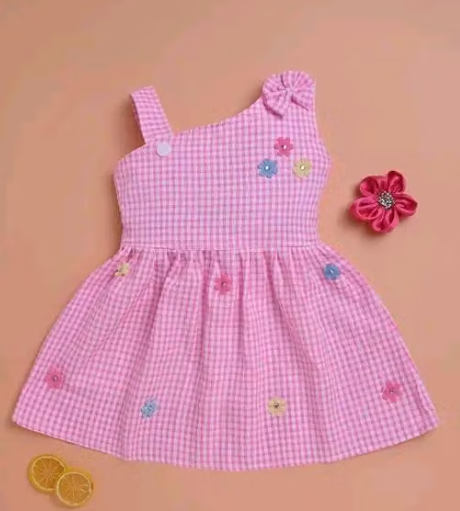 Girls Checked Chiffon Party Frock