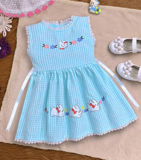 Girls Printed Georgette Party Frock