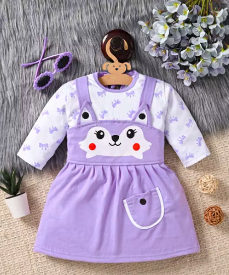 Girls Geometric Print Net Party Frock
