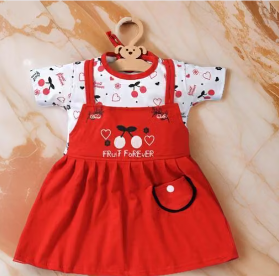 Girls Printed Silk Blend Party Frock