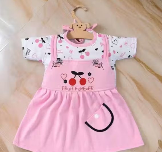 Girls Plain Linen Party Frock