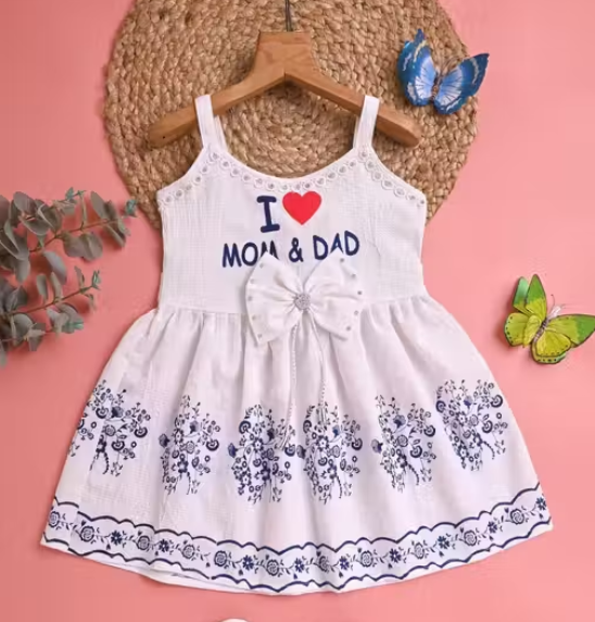 Girls Checked Poly-Cotton Party Frock