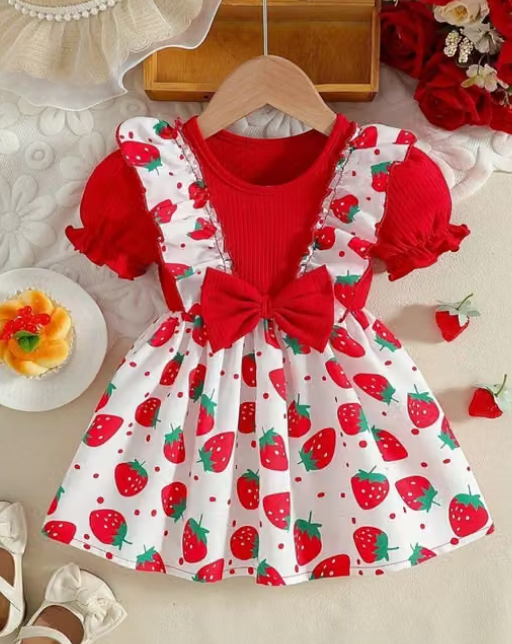 Girls Plain Chiffon Party Frock