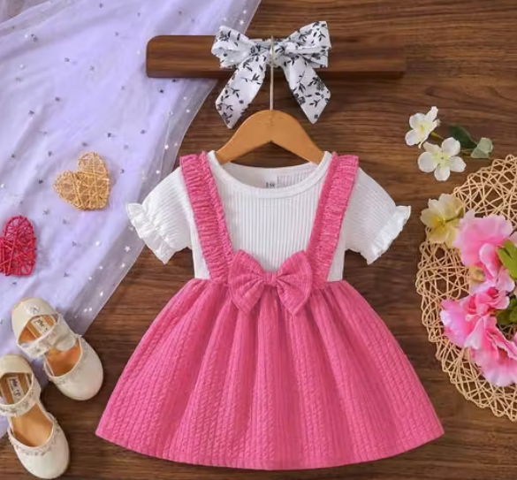Girls Checked Rayon Party Frock