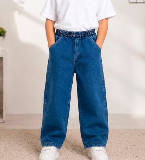 Boys Plain Cotton Blend Denim Jeans