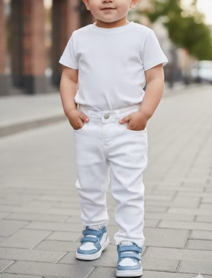 Boys Plain Linen Denim Jeans