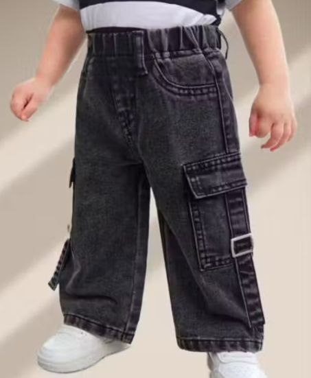 Boys Printed Crepe Denim Jeans