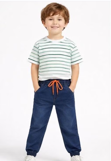 Boys Printed Cotton Denim Jeans