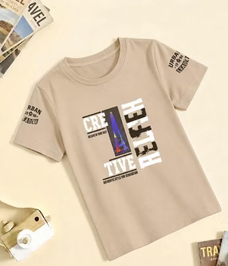 Boys Plain Polyester Cotton T-Shirt