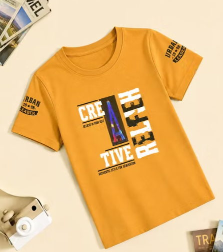 Boys Checked Cotton Blend Cotton T-Shirt