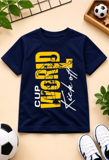 Boys Geometric Print Silk Blend Cotton T-Shirt