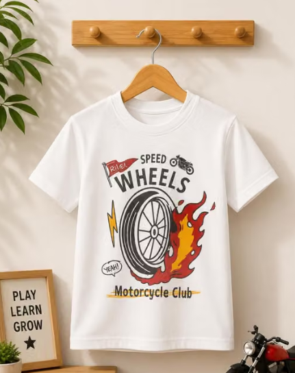 Boys Printed Denim Cotton T-Shirt