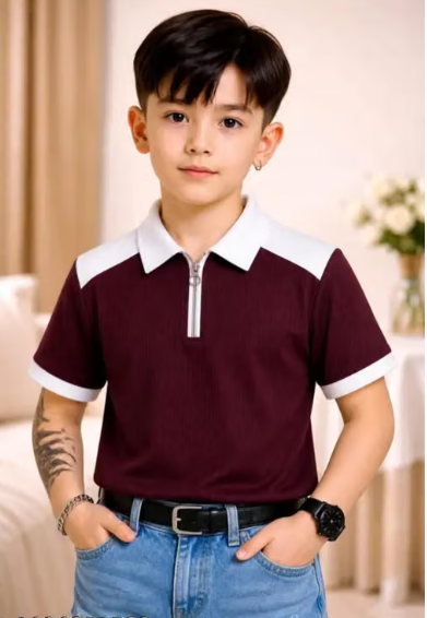 Boys Geometric Print Cotton Cotton T-Shirt