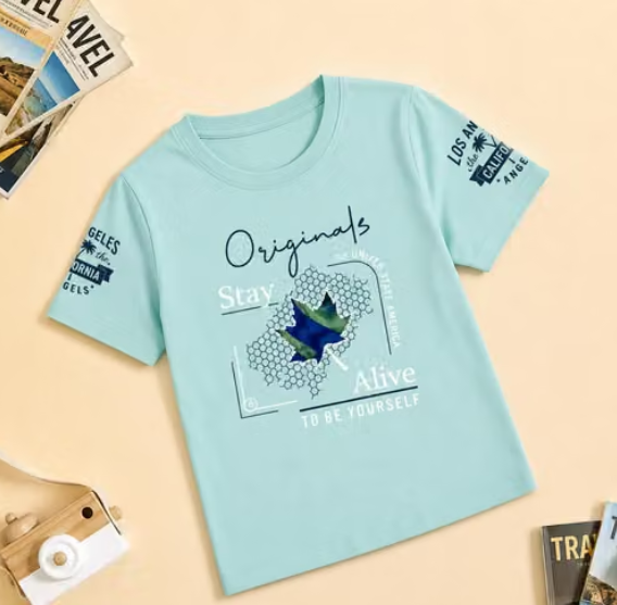 Boys Plain Linen Cotton T-Shirt