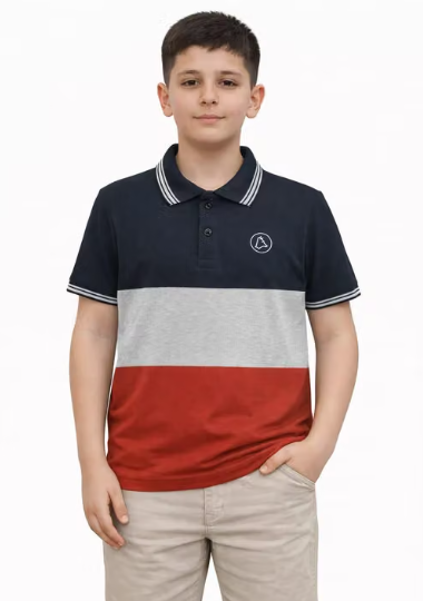 Boys Checked Rayon Cotton T-Shirt