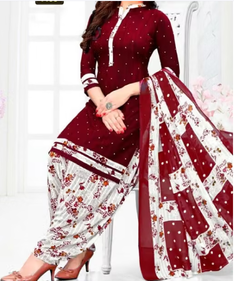 Women Checked Poly-Cotton Salwar Suit Set