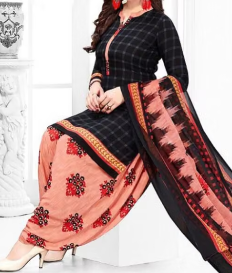Women Geometric Print Georgette Salwar Suit Set