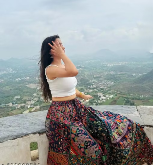 Women Geometric Print Cotton Flared Skirt