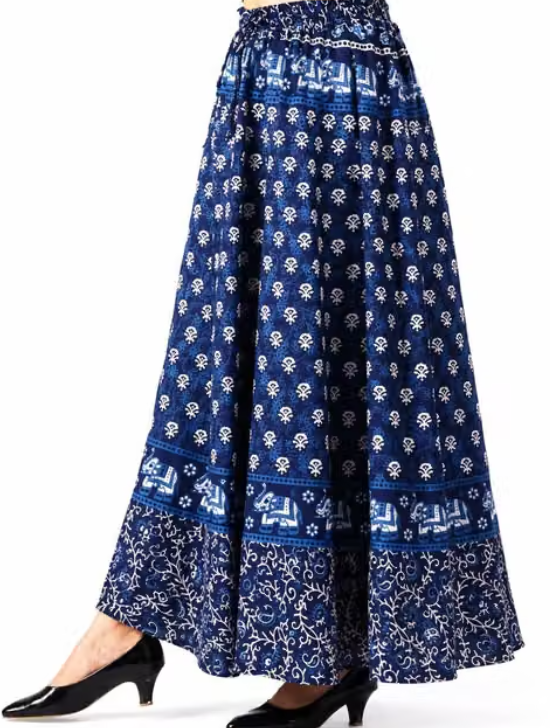 Women Checked Polyester Flared Skirt