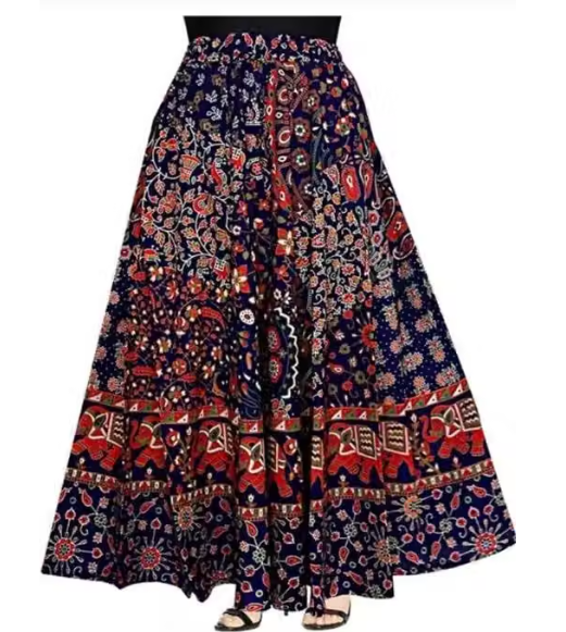 Women Checked Viscose Flared Skirt