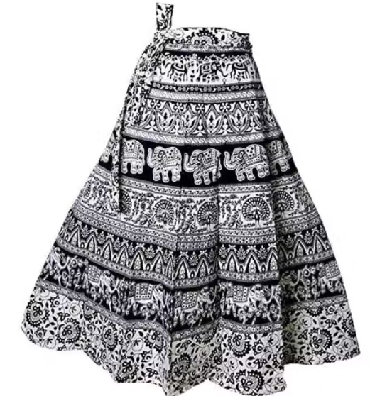Women Checked Poly-Cotton Flared Skirt