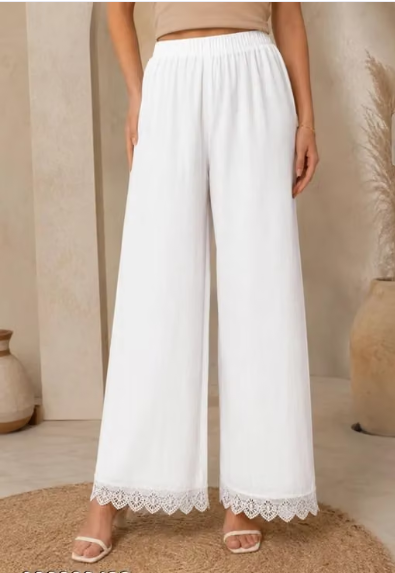 Women Geometric Print Crepe Palazzo Pants