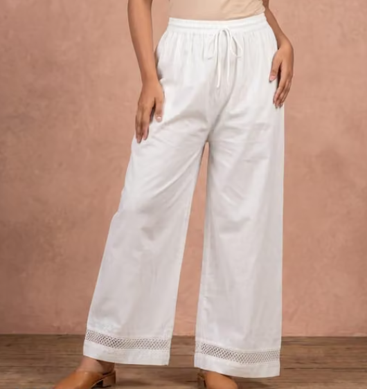 Women Checked Chiffon Palazzo Pants