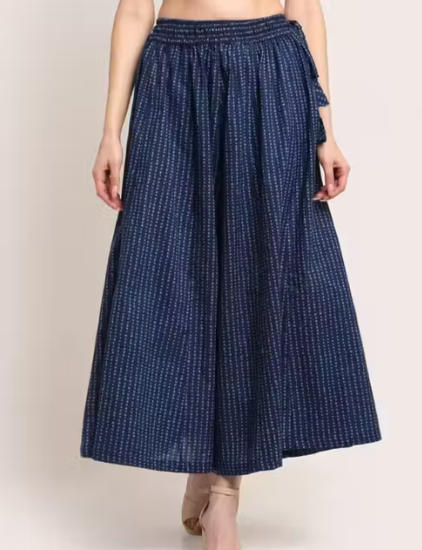 Women Geometric Print Net Palazzo Pants