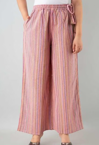 Women Geometric Print Denim Palazzo Pants