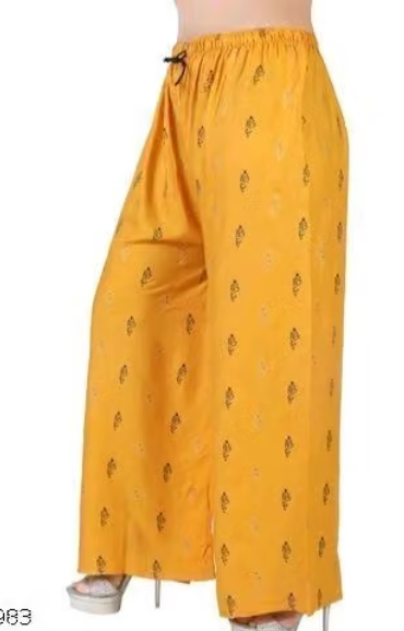 Women Checked Rayon Palazzo Pants