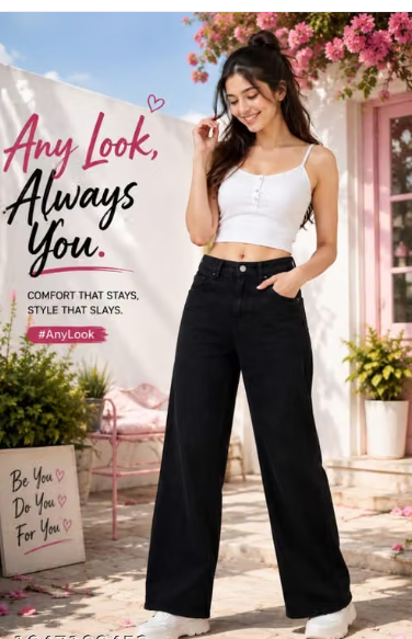 Women Printed Silk Blend High Rise Jeans