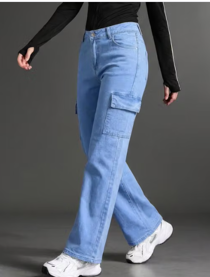 Women Geometric Print Georgette High Rise Jeans