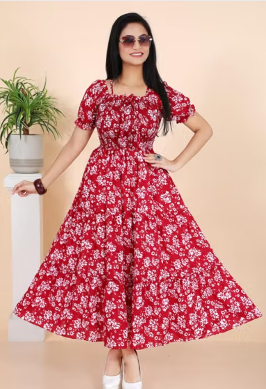 Women Plain Viscose A-Line Dress