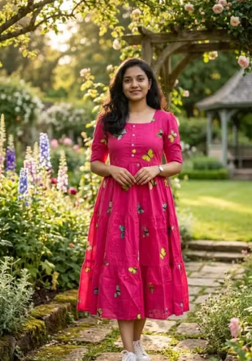 Women Printed Georgette A-Line Dress