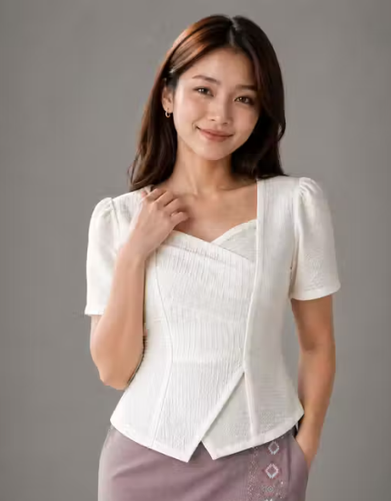 Women Plain Cotton Blend Casual Top