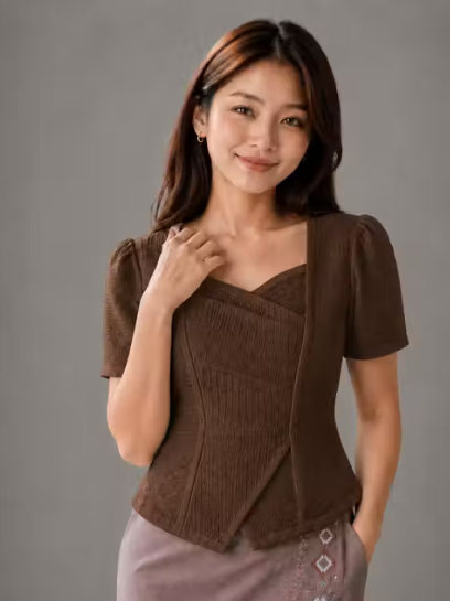 Women Checked Polyester Casual Top