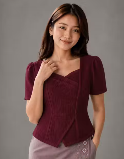 Women Checked Poly-Cotton Casual Top