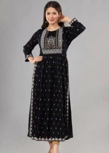 Women Geometric Print Cotton Straight Kurti