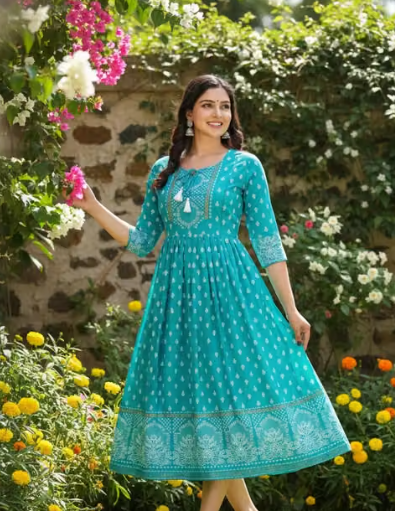 Women Checked Viscose Straight Kurti