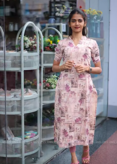 Women Plain Polyester Straight Kurti