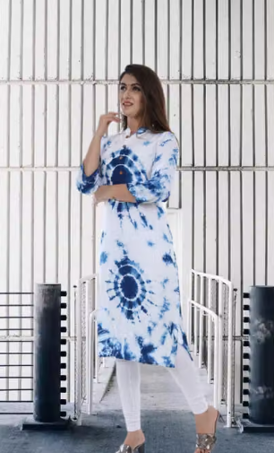 Women Plain Rayon Straight Kurti